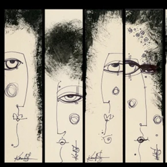 Abstract Face art - Funky Face Collection 2 - Set of 8 - by Kathy Morton Stanion - Picture 2 of 4